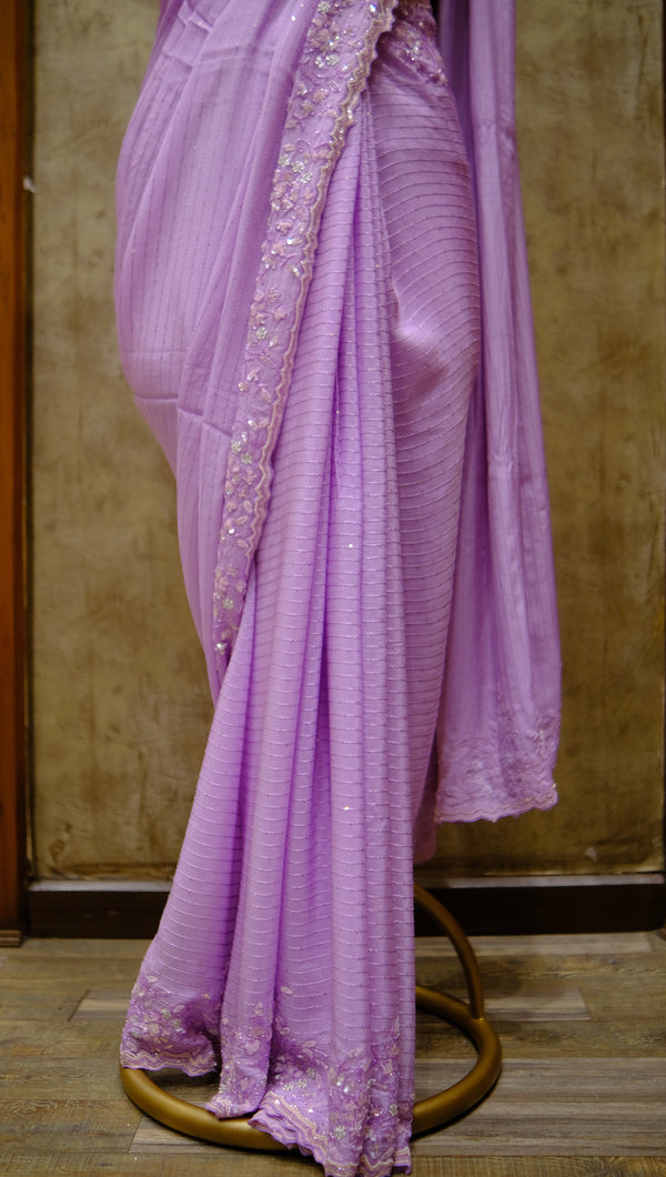 Designer Saree In Purple color