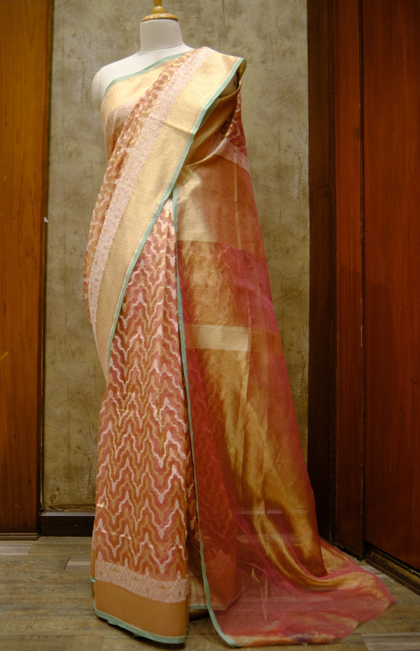 Designer Saree In Orange color