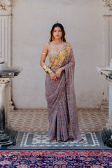 Regular sari in Grey Colour sasyafashion
