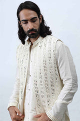 Ivory kurta with Achkan Set sasyafashion
