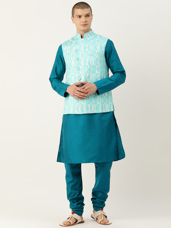 Royal Blue Classic Nehru Jacket Set