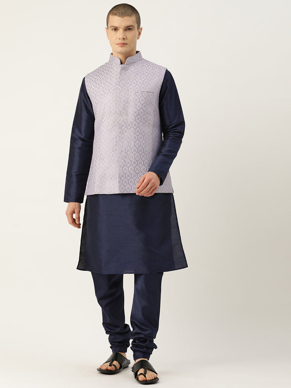 Classic Blue Formal Nehru Jacket Set