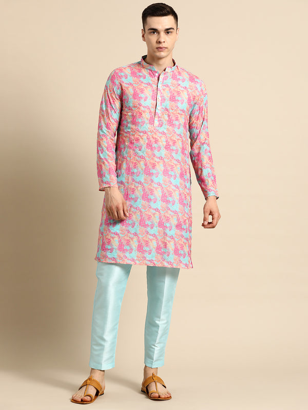 Kaleidoscope Multicolour Silk Designer Kurta Set