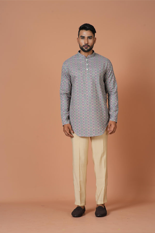 Short Kurta With Pant in Multicolor