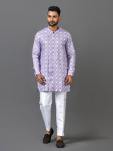 Designer Purple Silk Short Kurta