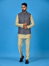 Designer Kurta Jacket Set In Multicolor