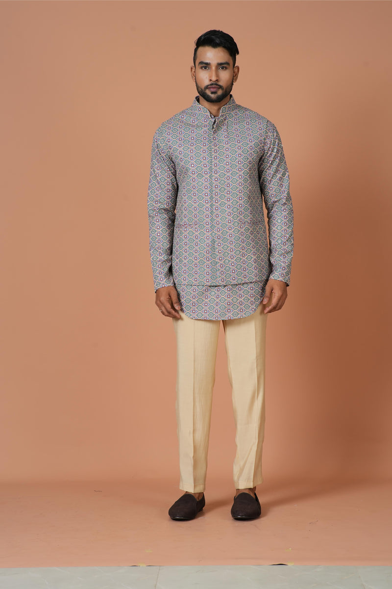 Kurta Jacket Set in Multicolour