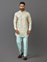 Designer Multicolor Satin Short Kurta