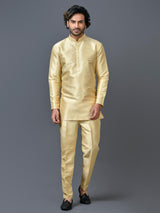 Designer Beige Silk Short Kurta