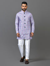 Designer Kurta Jacket Set In Purple