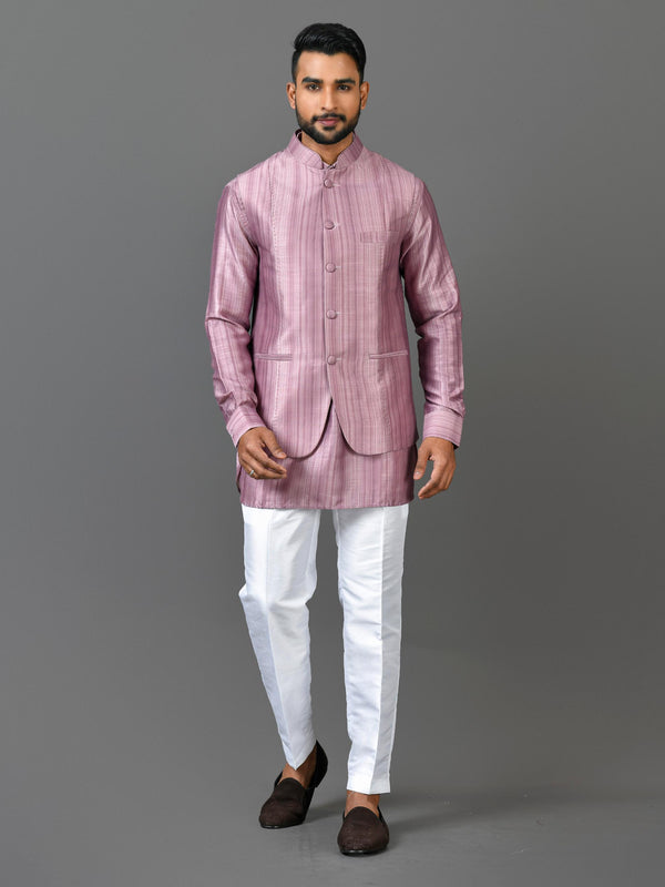 Designer Kurta Jacket Set In Purple