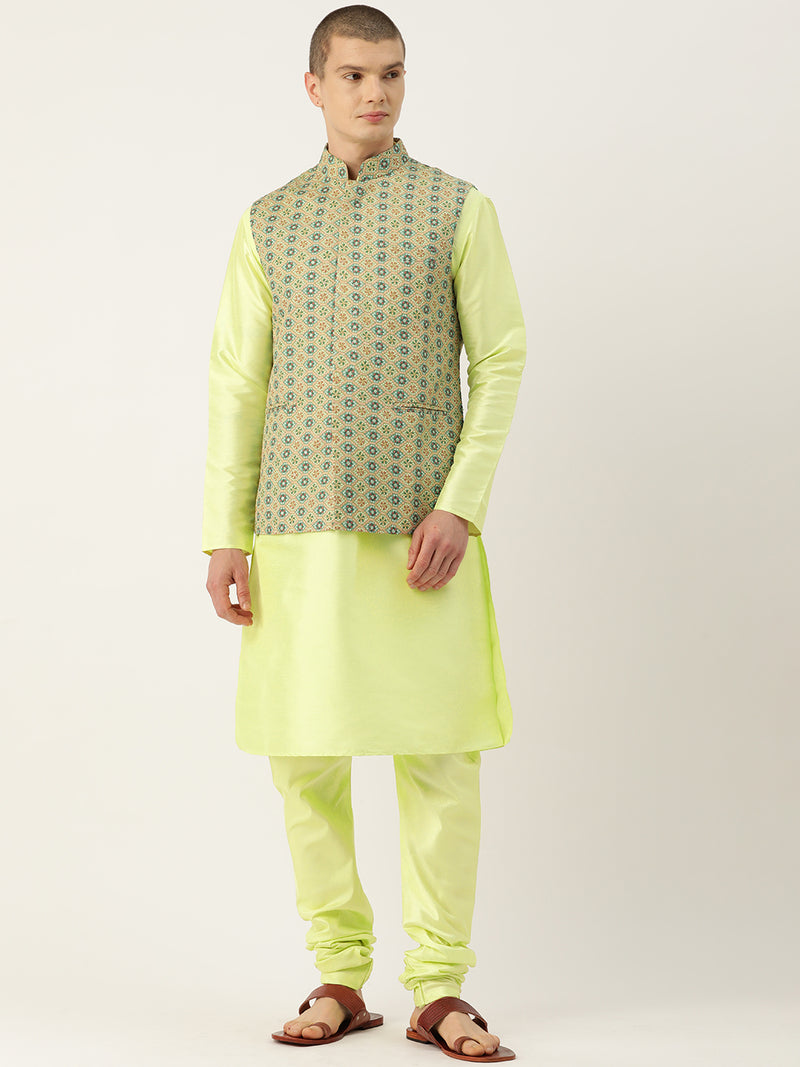 Festive Multicolour Statement Nehru Jacket Set