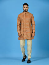 Designer Yellow Cotton Blend Short Kurta