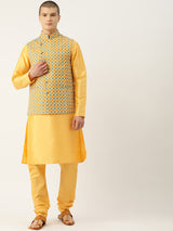 Sunlit Yellow Ethnic Nehru Jacket Set