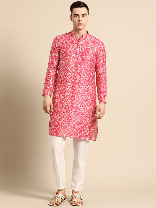 Blush Pink Silk Festive Kurta Set