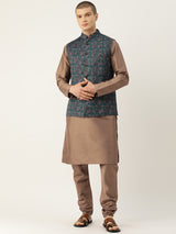 Artistic Multicolour Creative Nehru Jacket Set