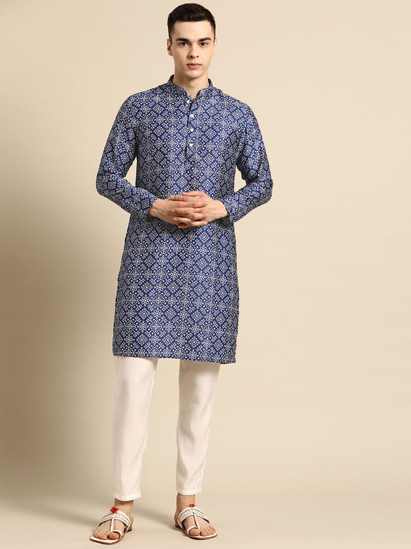 Royal Blue Silk Luxe Kurta Set