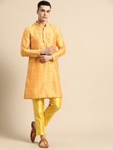 Sunburst Yellow Silk Party Kurta Set