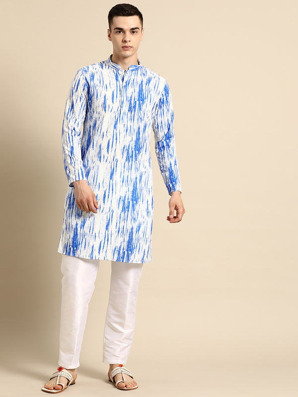 Navy Blue Pure Cotton Subtle Kurta Set