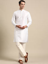 Off-White Silk Classic Kurta Set