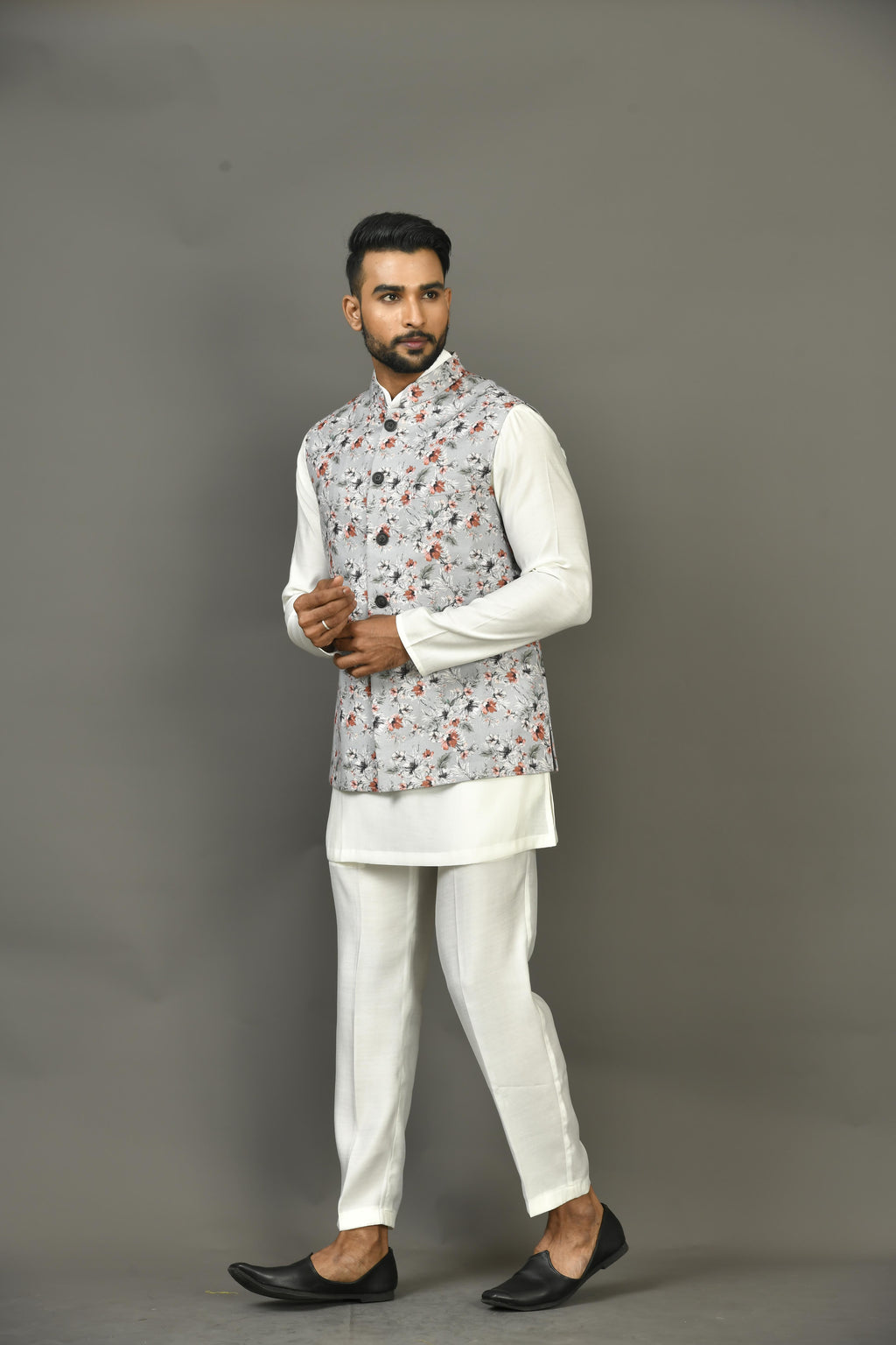 Festive Wear Designer Kurta Pyjama With Jacket - ROOTED LIBAAS - 4025697