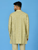 Designer Kurta Jacket Set In Beige