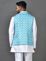 Designer Kurta Jacket Set In Multicolour