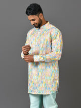 Designer Multicolor Satin Short Kurta