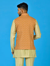 Designer Kurta Jacket Set In Multicolor