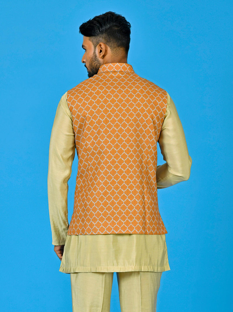 Designer Kurta Jacket Set In Multicolor