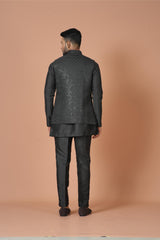 Kurta Jacket Set in Black Colour