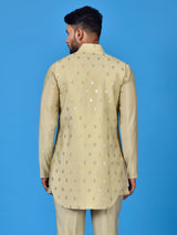 Designer Kurta Jacket Set In Beige