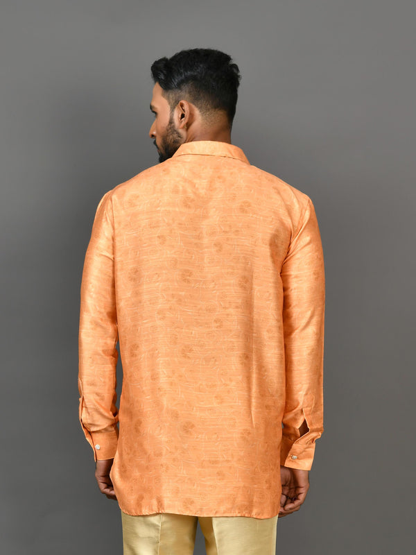 Short Kurta With Pant in Orange Colour