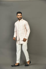 Designer Kurta Jacket Set In Multicolour