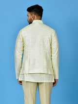 Designer Kurta Jacket Set In Cream