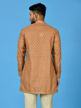 Designer Yellow Cotton Blend Short Kurta