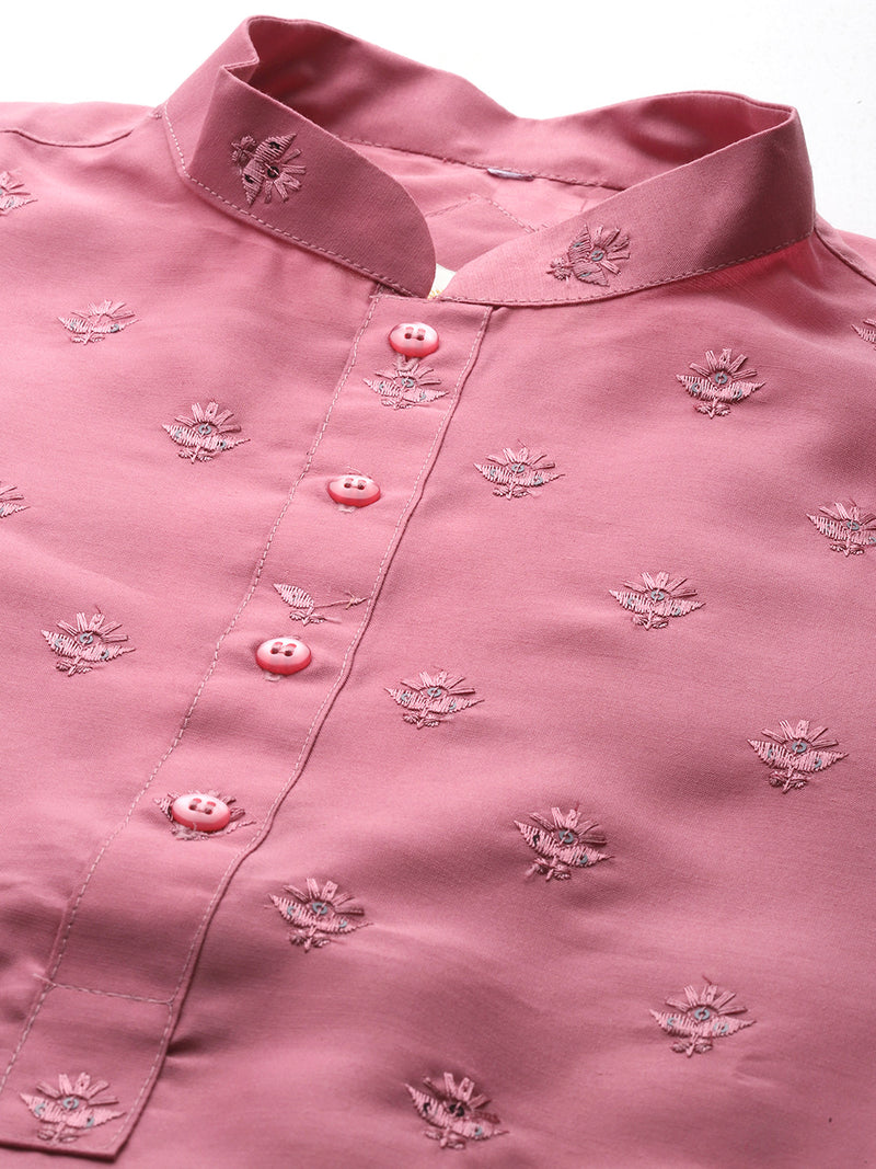 Dusty Pink Muslin Cotton Kurta Set