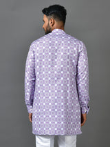 Designer Purple Silk Short Kurta