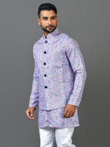 Designer Kurta Jacket Set In Purple