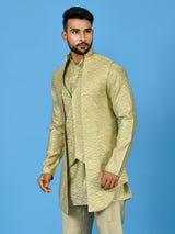 Designer Kurta Jacket Set In Beige