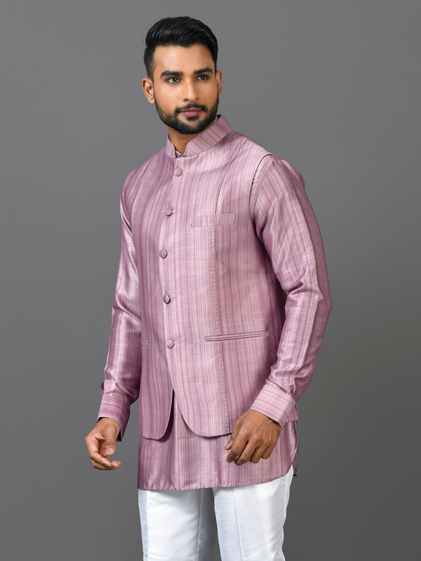 Designer Kurta Jacket Set In Purple