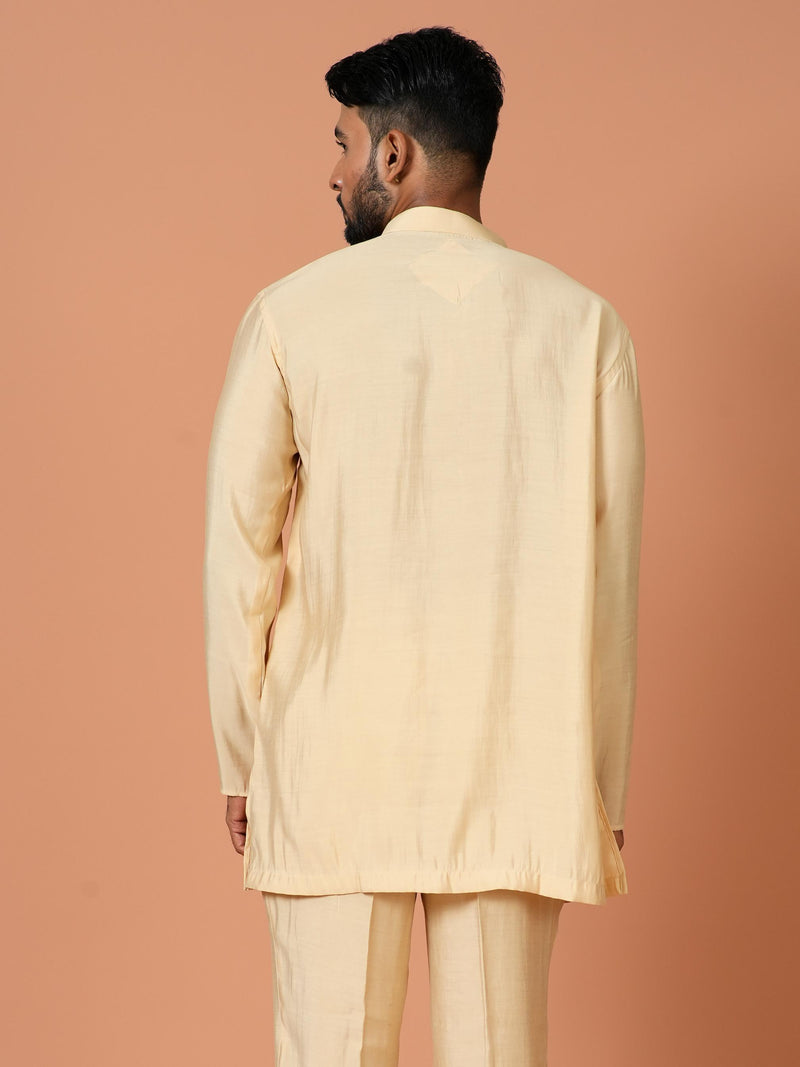 Short Kurta With Pant in Beige Color