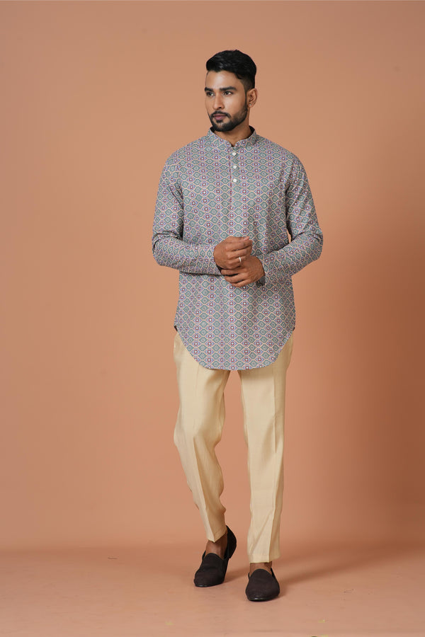 Short Kurta With Pant in Multicolor