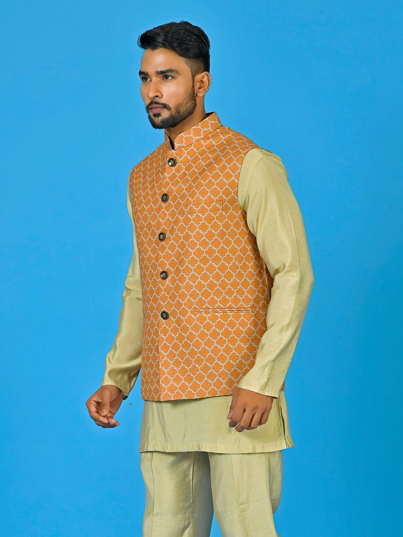 Designer Kurta Jacket Set In Multicolor