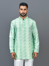 Short Kurta With Pant in Green Colour