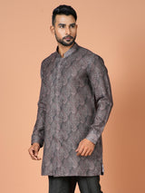 Designer Black Cotton Blend Short Kurta