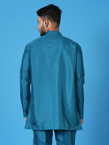 Designer Blue Silk Short Kurta
