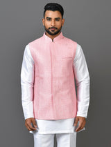 Designer Kurta Jacket Set In Pink