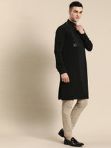 Black Viscose Rayon Kurta Set