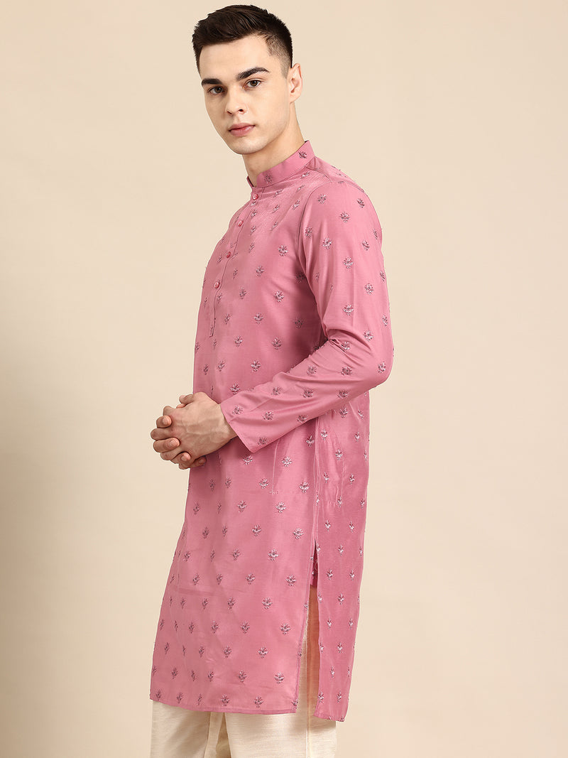 Dusty Pink Muslin Cotton Kurta Set